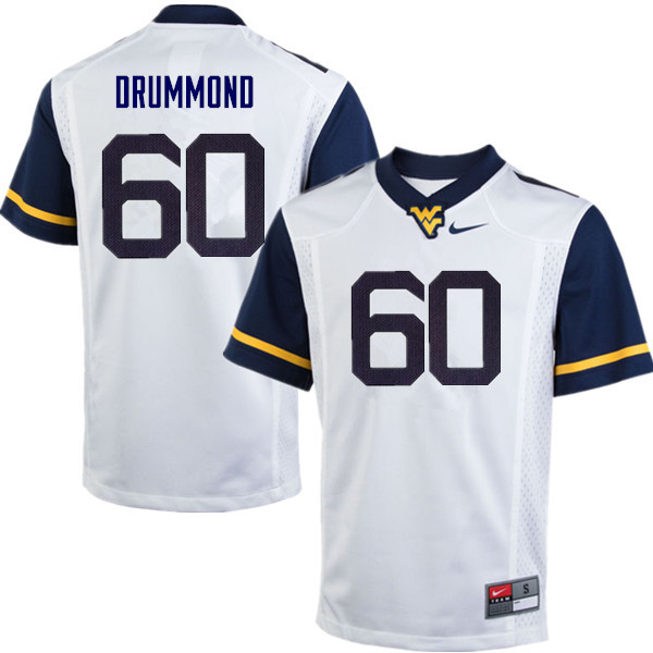 Men #60 Noah Drummond West Virginia Mountaineers College Football Jerseys Sale-White